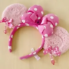 ディズニー カチューシャ イヤリング ピンク ミニー リボン ドット