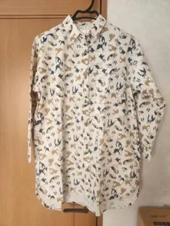 犬柄長袖シャツ Mサイズ