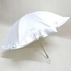 ケイトスペード 1級遮光 晴雨兼用傘 長傘 日傘 フリル 白 ホワイトのサムネイル