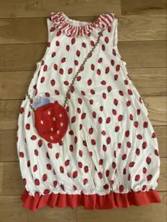 ベイビーチアー　イチゴ柄ワンピース110