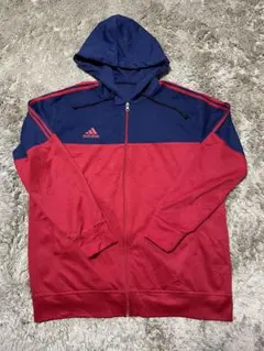 adidas アディダス フルジップジャケット レッド/ネイビー 古着