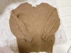 Ray BEAMS ベージュ Vネックニット