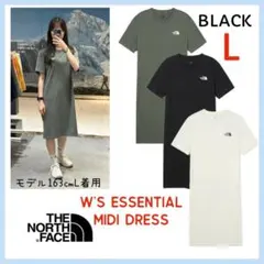 haaaami様ノースフェイス ひざ丈ワンピース 半袖 ブラック　L