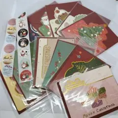 クリスマスカード セット メッセージカード　かわいい