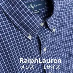 【ラルフローレン】Ralph Laurenチェック柄シャツポニー刺繍 Lサイズ