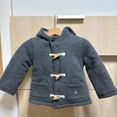 プチバトー　フード付きダッフルコート グレー 12m