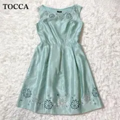 TOCCA トッカ　ワンピース ノースリーブ　フレア　花柄　ドット　膝丈