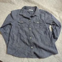 OLD NAVY デニムブルー 長袖 シャツ 子供服 薄手 130 春服 上着