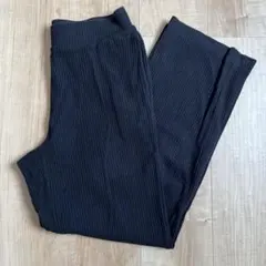 UNIQLO レディース　リブ　パンツ　M ブラック　黒　リブストレートパンツのサムネイル