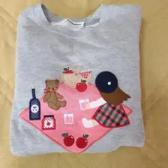 familiar グレー トレーナー 子供刺繍　130