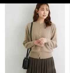 ロペピクニック　ラクーンニットカーディガン　パールボタン　タヌキ