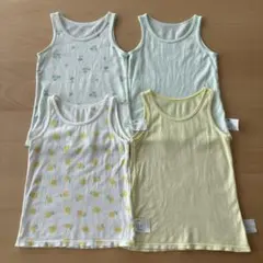メッシュタンクトップ肌着　100サイズ　4枚　レモン柄・ヤシの木柄
