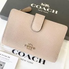 【極美品】COACH 二つ折り財布 ミディアム コーナー ジップ ウォレット