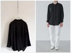 北欧暮らしの道具店 とろみ素材の大人のピンタックブラウス ブラック 