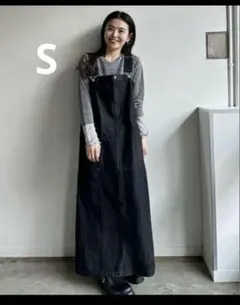 完売 しまむら pusan コラボ デニムジャンパースカート Sサイズ ブラック