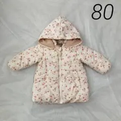 ビケットクラブ 冬 80 花柄フード付きコート