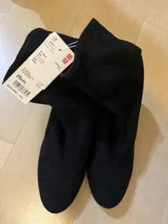 ユニクロ　ストレッチショートブーツ　ブラック 中ヒールブーツ 25cm