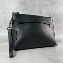 【美品】COACH コーチ セカンドバッグ メンズ シボ革 F28614