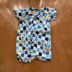hotbiscuit ベビー甚平風服 チェック柄 M 70-80cm