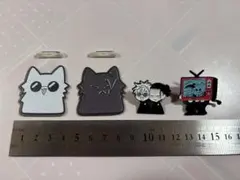 【4個セット】 呪術廻戦 アクリル ピンバッジ 懐玉・玉折 五条悟 夏油傑 猫