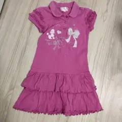 マザウェイズ　フリル付きピンク半袖ワンピース 110cm