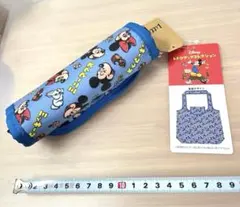 ブルー　青　ディズニー　リトシー　レトロ　総柄　エコバッグ　ミッキー　ミニー