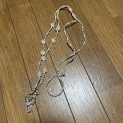 micoa ホワイト編み込みスマホショルダーストラップ