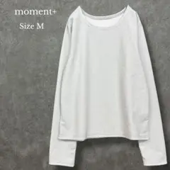 ♥【新品】モーメントプラス【M】ラメニットソー Tシャツ グリッダー 長袖