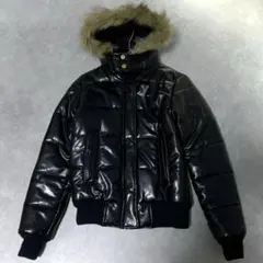 トミーガール y2k フェイクレザージャケット 中綿 光沢 3way 黒 S
