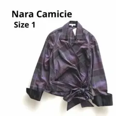 【新品タグ付き】ナラカミーチェ・3ウェイカシュクールチェックブラウス・リボン付き