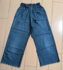 any FAM デニム ワイドパンツ スカラップ裾 140-150cmのサムネイル