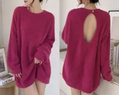 H&M 薄手ニットワンピース ピンク ラメ入り