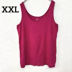 美品✨エーエヌエー タンクトップ 【XXL】ノースリーブ 無地 ピンク