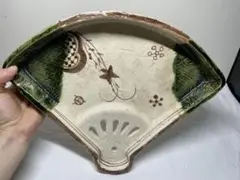 扇形 陶器 皿 茶道具 菓子器