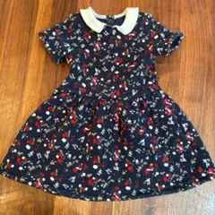 値下げ　プチバトー ワンピース　4ans 104 ネイビー　花柄