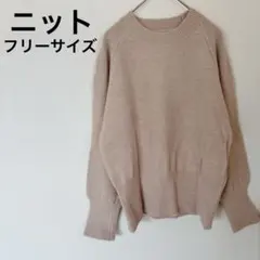 新品未使用✨️ベージュ ラグランスリーブ ニット【フリーサイズ】秋服 冬服