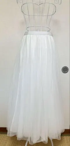 【r.p.s】 スーパーフレアーチュールスカート M オフホワイト