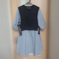 RIVIETTA しまむら　チュニック　ストトライプ　L