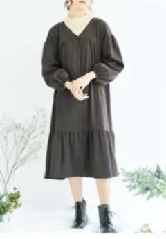 新品　3L olive des olive バックリボン裾ティアードワンピ