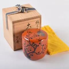 Ｍ６３７　棗　『加賀蒔絵師　早見征一作』『朱漆塗』『梅月蒔絵』　共箱　茶道具 茶道具】早見征一造 六瓢蒔絵大棗（共箱） - メルカリ