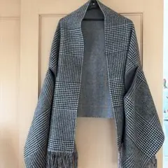 ★l’equipe レキップ 千鳥チェック柄 ケープポンチョ