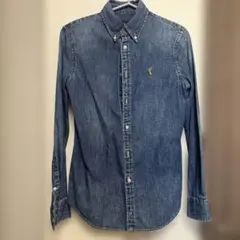 【美品】Ralph Lauren デニムブルー ボタンダウンシャツ XS/TP