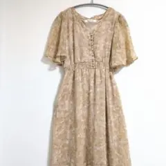 archives ベージュ ? 薄オレンジ ? 上品 ワンピ フリル ガーリー