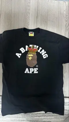 A BATHING APE クラウンロゴ Tシャツ ブラック L