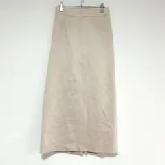n1090【ディスコート】バックスリットロングスカート L エコスエード