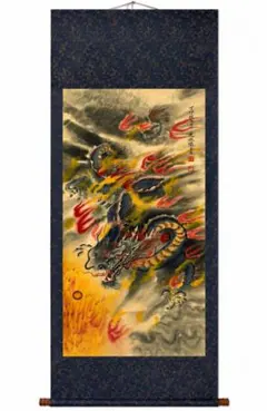 张大千夏山萧寺图 中国画 掛け軸 水墨画 和室 玄関 茶室 壁掛け 美術品