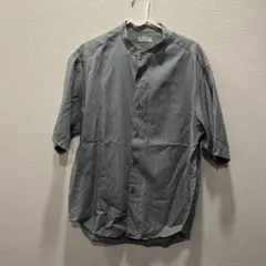 【美品】BEAUTY&YOUTH バンドカラー 半袖シャツ L ブルー
