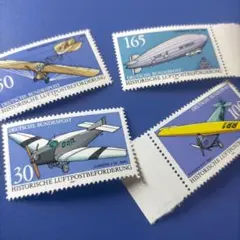 6540 外国切手 ドイツ 1991年 クラシック飛行機 歴史的航空郵便切手4V