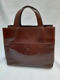 美品・保存袋付】ヒロフ HIROFU レザートートバッグ ボルドー A4可