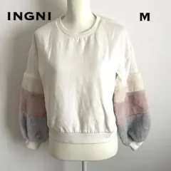 イング【M】レディーストレーナー/白/バルーン袖/ショート丈